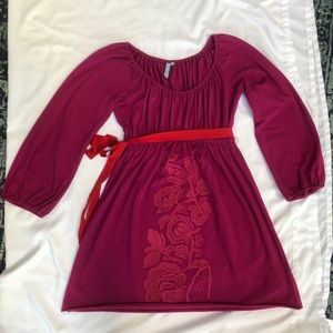 Anthropologie Aquarius Belt Top Raspberry Pink M